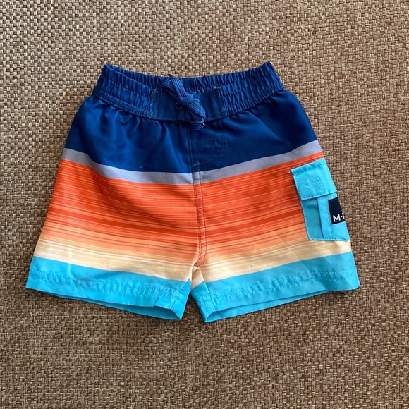 M-I-D Stripe Swim Trunks 6 Months - Picture 6 of 6